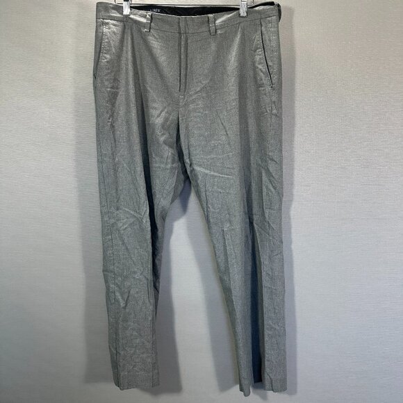 J Crew Pants Mens 34 Bedford Dress Pant Gray Cotton Flat Front Pockets Straight - Picture 1 of 8